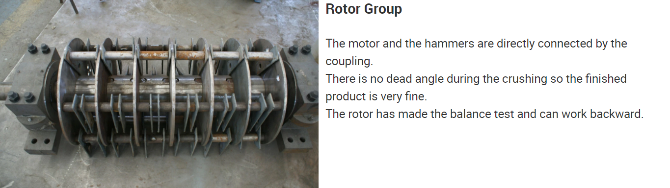 The rotor of the hammer mill
