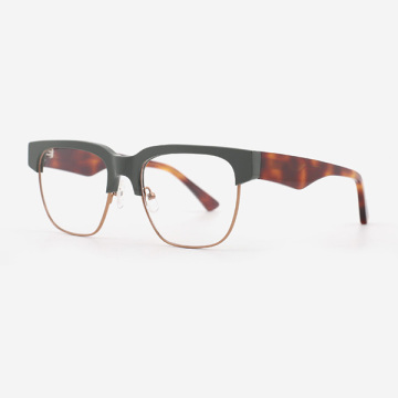 Classical Square Acetate And Metal Combined Men`s Optical Frames 23A3073