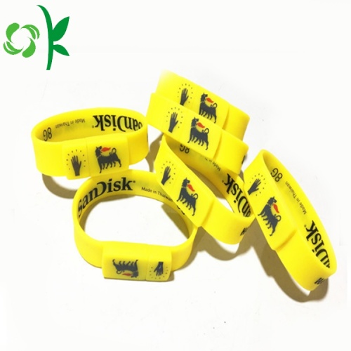 Pulseiras frescas do equilíbrio de poder do silicone do bracelete amarelo elegante