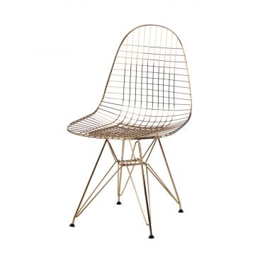 Réplique de chaise classique Eames DKR en fil doré