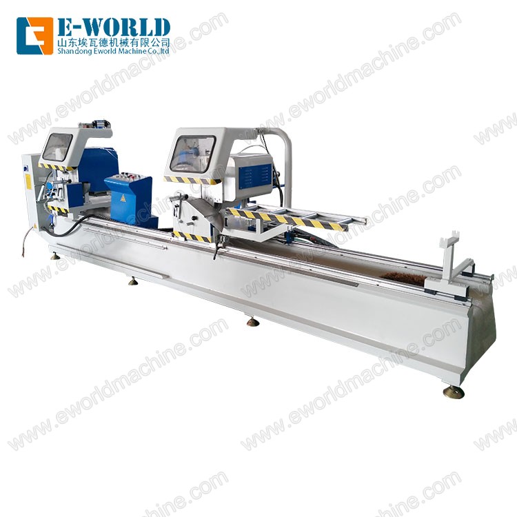 UPVC PVC and Aluminum Window Door Making Double Heads Cutting Saw for 45 and 90 Degree Cutting