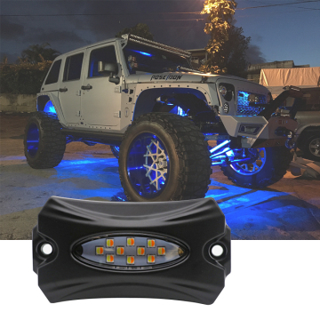 IP68 Waterproof Rock Lights - Amber/White Underbody LED Lights for Jeep Wrangler