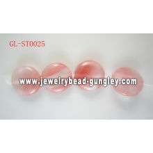 Flat round shape natural stone beads