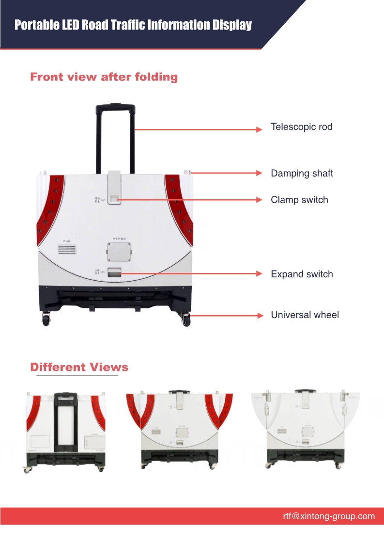 The portable folding traffic sign led display for bad weather use