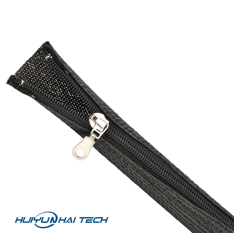 Opening zipper type braided sleeve