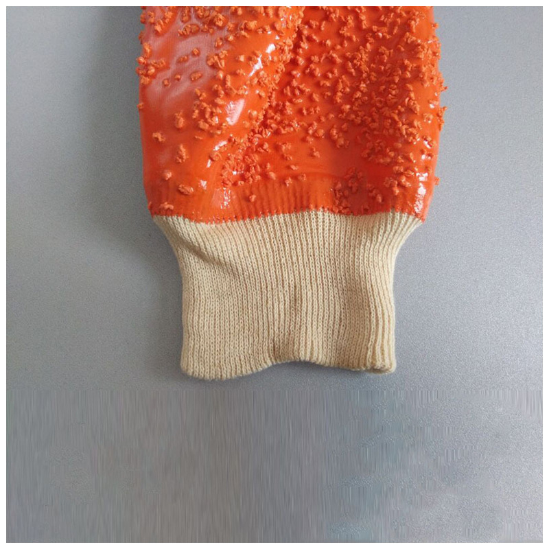 Puntas de alineamiento de algodón naranja guantes de punto de poca muñeca