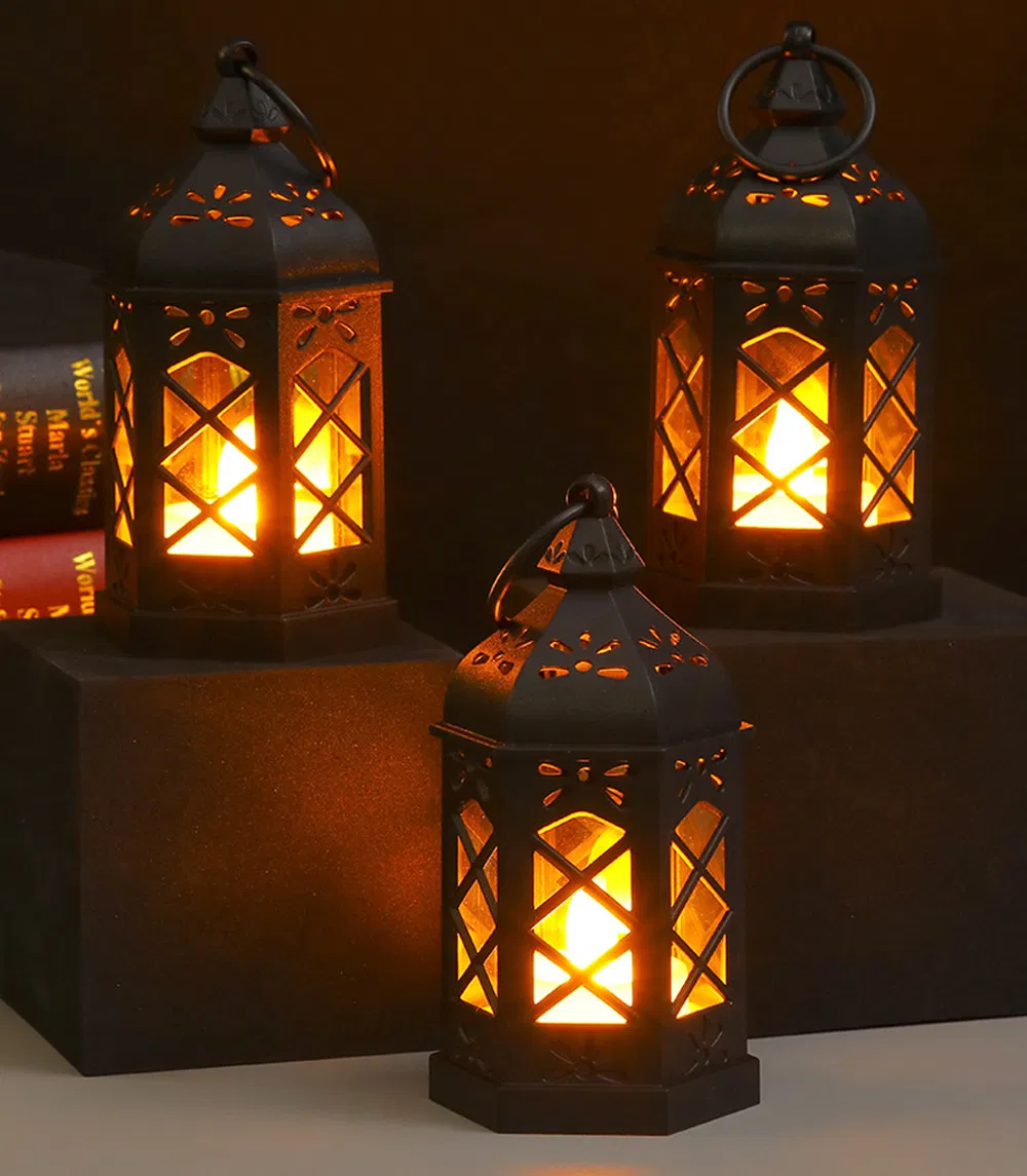 Retro Mini Hexagonal Wind Lamp with Warm White LED Light