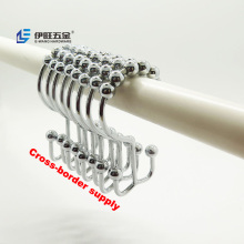 Iron Shower Curtain Ring Hooks with Chrome Finish