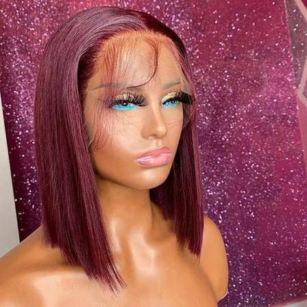 Burgundy Red Straight Bob Wig
