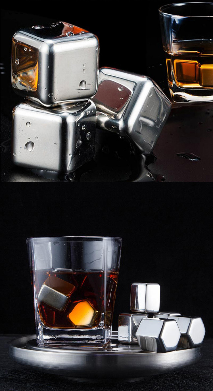 Reusable Whiskey Stones Chillers Wine Ice Cube Stainless Steel