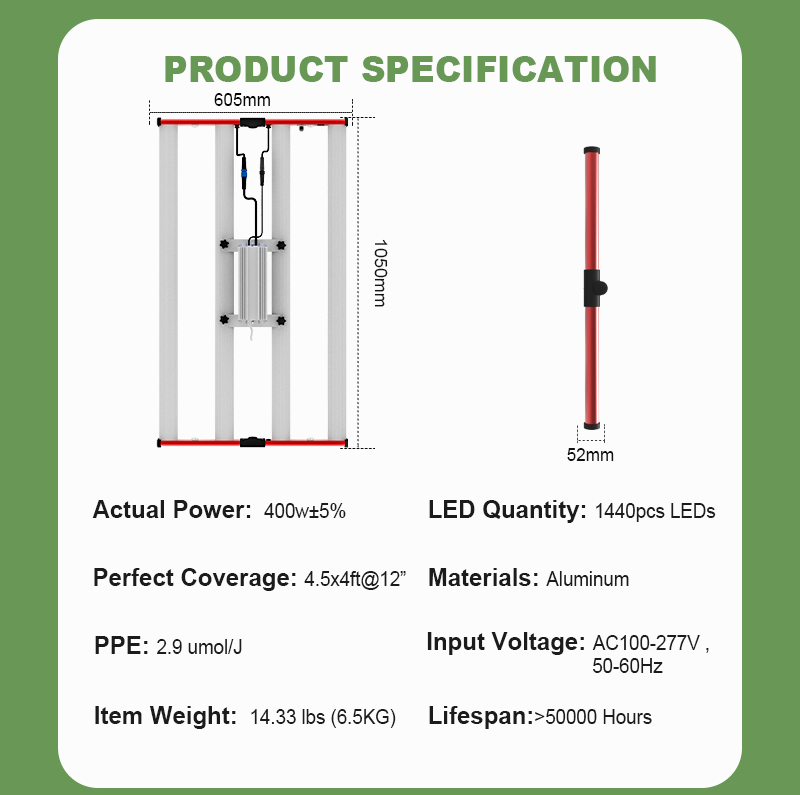 Aglex Plant Grow Light Full Spectrum LED 400W