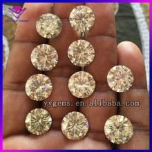 jewelry making loose round diamond colored champagne moissanite beads