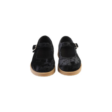 Kids Velvet Dress Shoes Featuring Flexible Rubber Soles