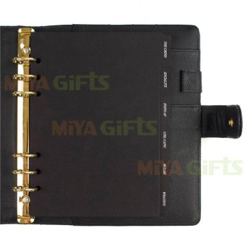 Personalized Plastic Tab Divider Set - Black Foiled PP Board Printing for Planner