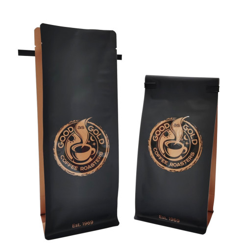 Hieno tina TIE TOP Coffee Bags Gussited