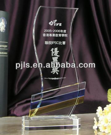 Crystal Flame trophy Plaque, crystal trophy award