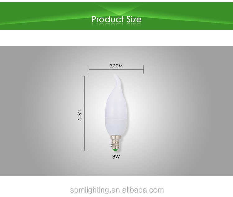 china express new product e14 3w mini plastic led candle light