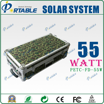 55W Portable Solar Home Light System with Pull Rod and Wheel (PETC-FD-55W)