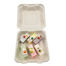 8'' Food Clamshell Containers Disposable Sugarcane Bagasse