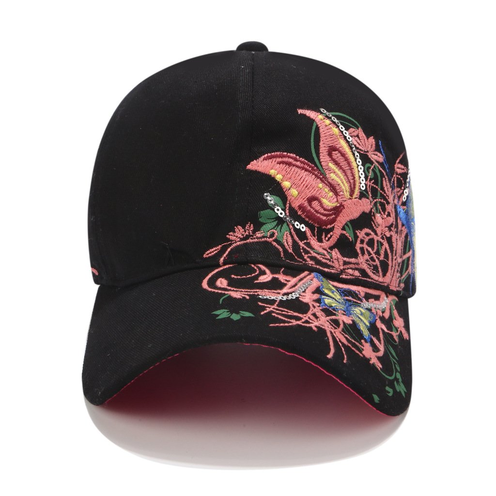 Embroidered baseball cap butterfly embroidered duck cap (10)