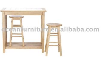 WOODEN BAR TABLE SET