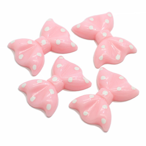 Hot Selling Flat back Pink Bowknot Shaped Resin Cabochon For Handmade Craft Decoration Beads Charms