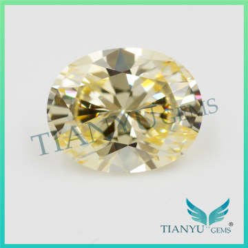 wholesale Synthetic Zircon Gemstones Oval Cut L-Yellow CZ Stones