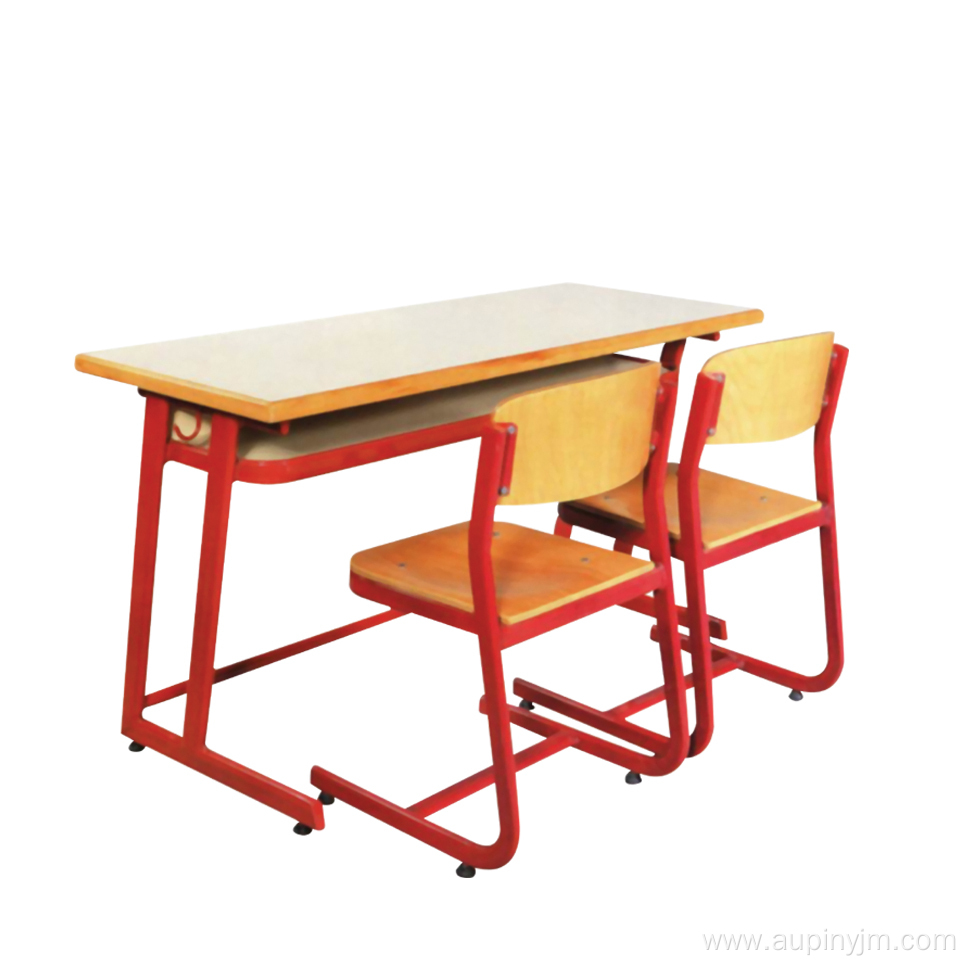 Adjustable double desk and chair