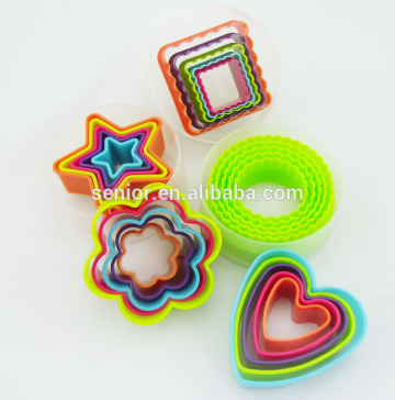 plastic colorful cookie mould 5pcs biscuit mould cookie cutter