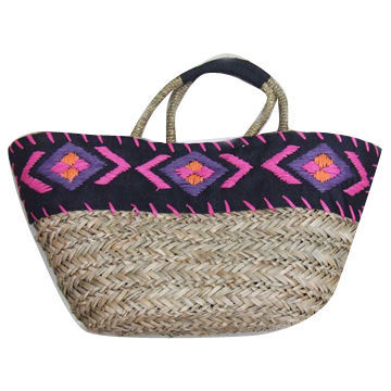 Beach Bag, Made of Straw/Paper Straw, Customized Designs and Materials are Accepted