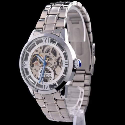 Luxury skeleton automatic mechanical wrist watch