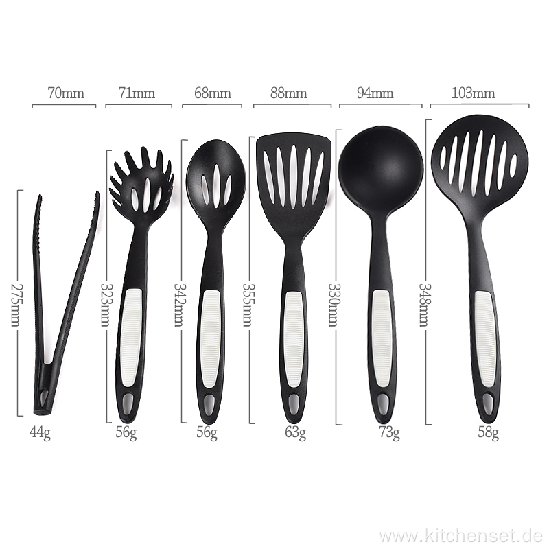 6 piece cooking utensil set with food tongs