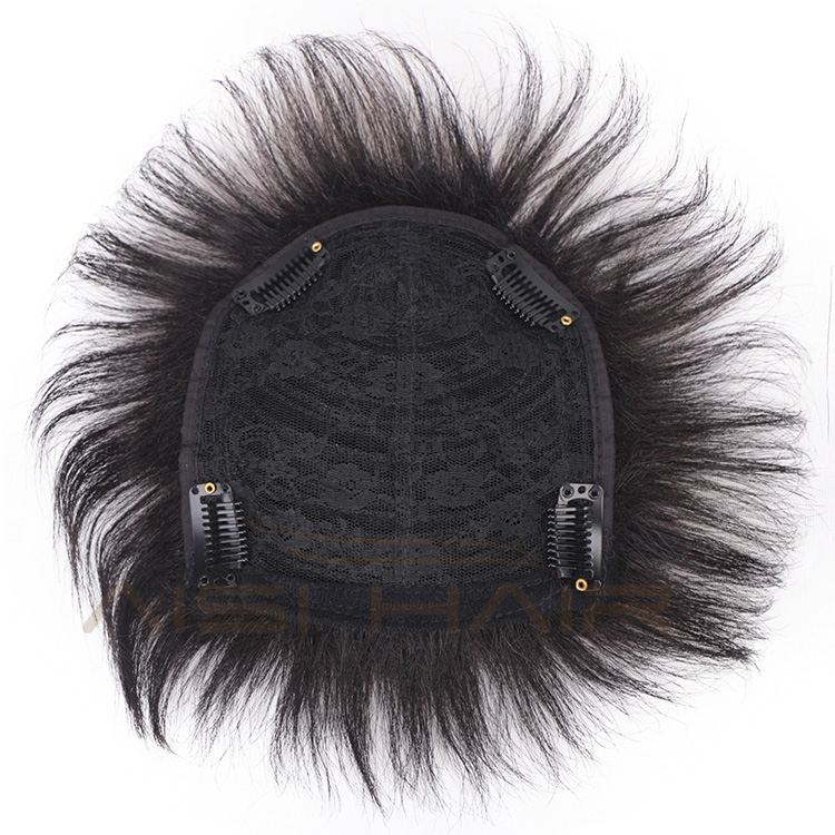 Aisi Hair 100% Human Hair Toupee for Men Natural Black Hair Machine Made Toupee Replacement System Hairpieces with Clips