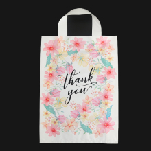 Custom Logo Poly Plastic Shopping Bags with Soft Loop Handles