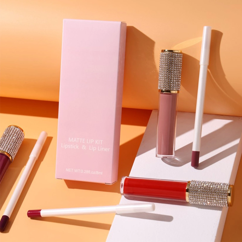 Make up Vegan Lipstick Private Label Lip Liner and Lipstick Set 2in1 Lipstick Cosmetics