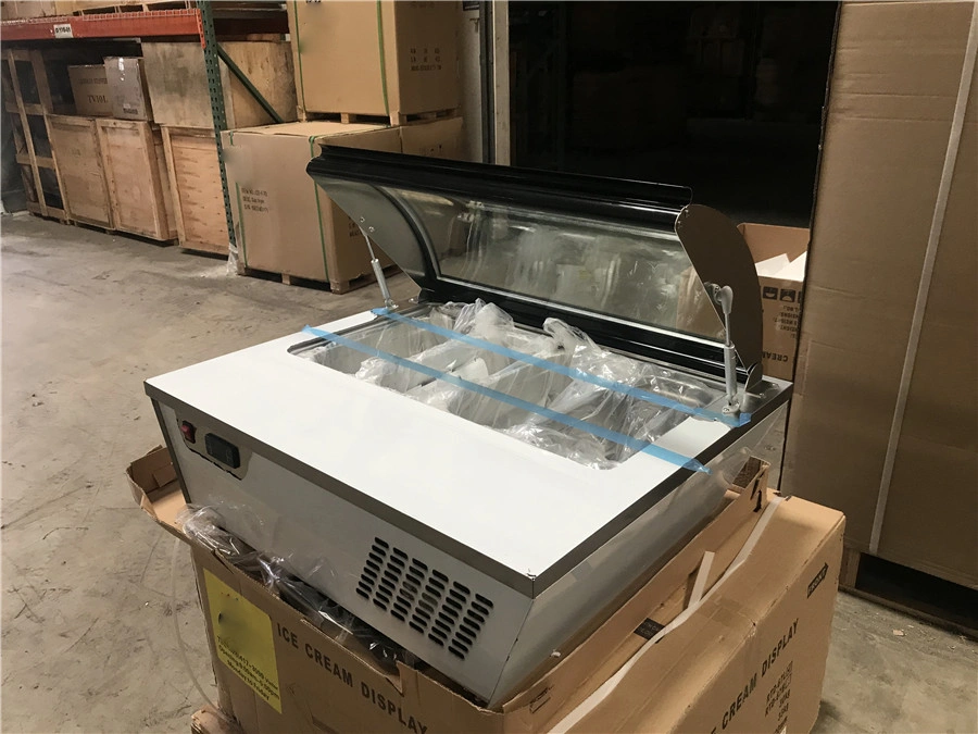 8X1/6 Gn Pan 67L Digital Control Ice Cream Display Showcase Freezer