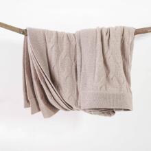 Warm home knitted cashmere mix wool blanket