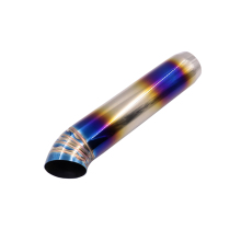 Universal Racing Titanium Blue Muffler 2.5 inch Polished Blue Pipe