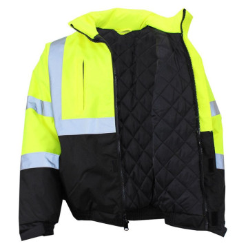 Winter reflective safety bomber jacket