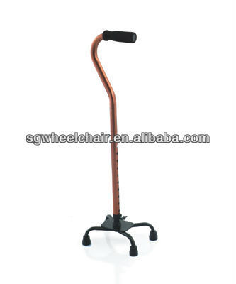 Adjustable aluminium quadruped cane