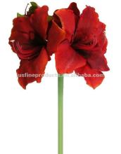 Artificial Flower, 27" Artificial Amaryllis, Red Silk Amaryllis