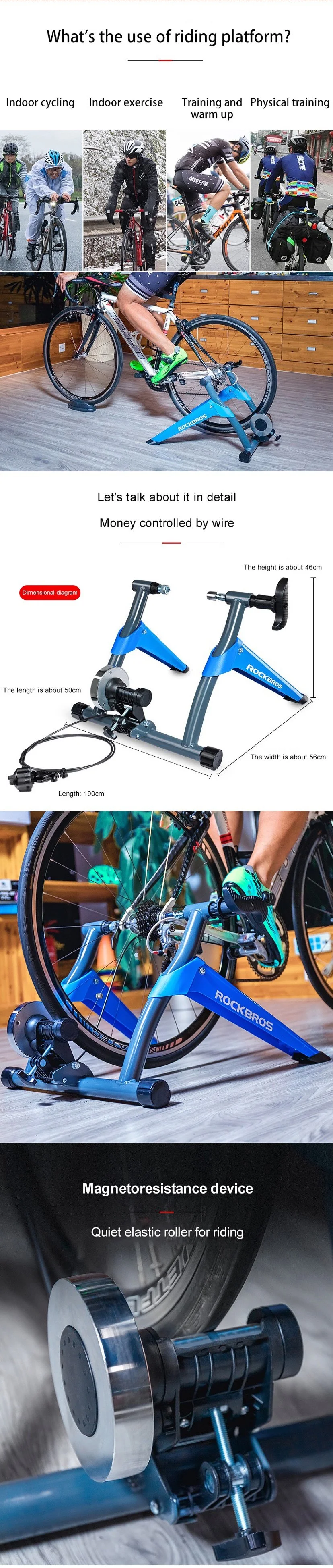 Rockbros Indoor Training Platform Bicycle Coach Mountain Bike Road Bike Training Magnetic Resistance