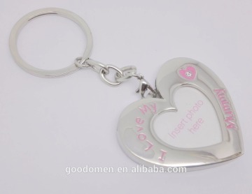 photo frame key holder ,hear shape photo keychain keyring