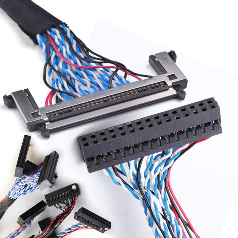 custom 20 30 40 50 pin lcd panel display lvds cable