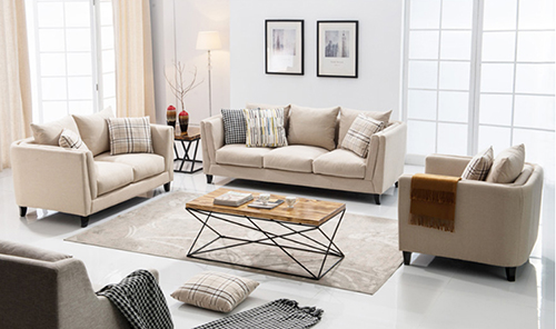 Linen Upholstered Sofa Set