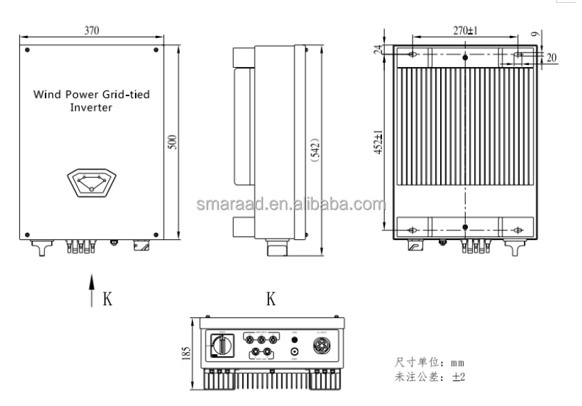 China factory 3KW Single-phase MPPT Wind Power Grid-tied Controller&Inverter Integrated