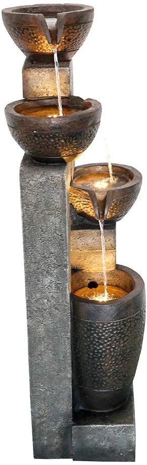40 &quot;4 Tier Pots Outdoor Garden Water Fountain