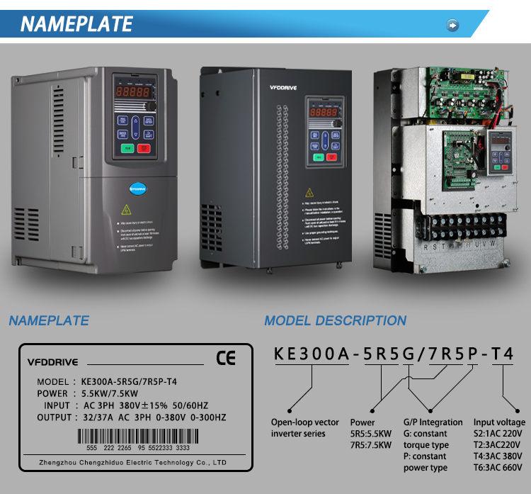 Variable Frequency Drive Vfd 5.5kw 7.5kw 11kw 15kw For Single Phase ...