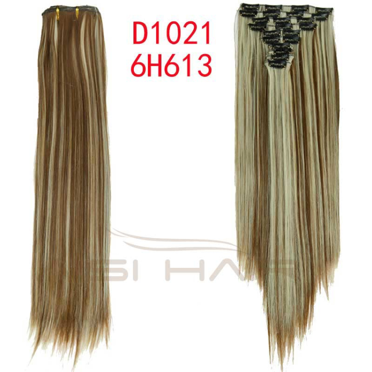 Well Priced mix color synthetic clip in hair extension