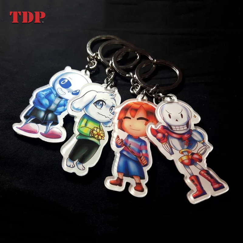 Personalized Blank Disc Monogrammed Anime Charm Printed Clear Acrylic Keychain Custom